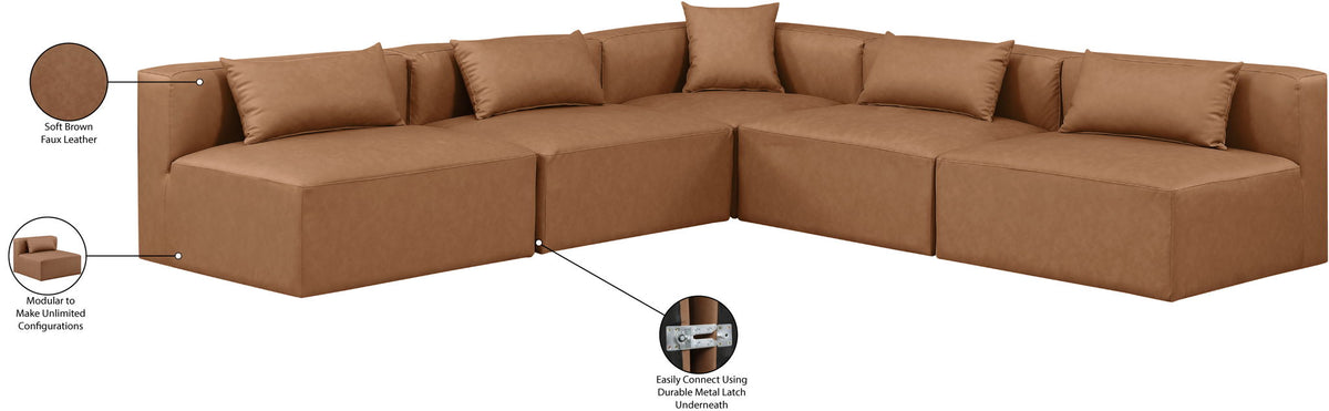 Cube - 5 Piece Modular Corner Armless Sectional