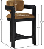 Sacha - Velvet Stool With Black Base