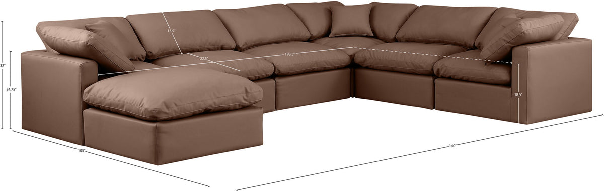 Indulge - Faux Leather 7 Piece Modular Sectional