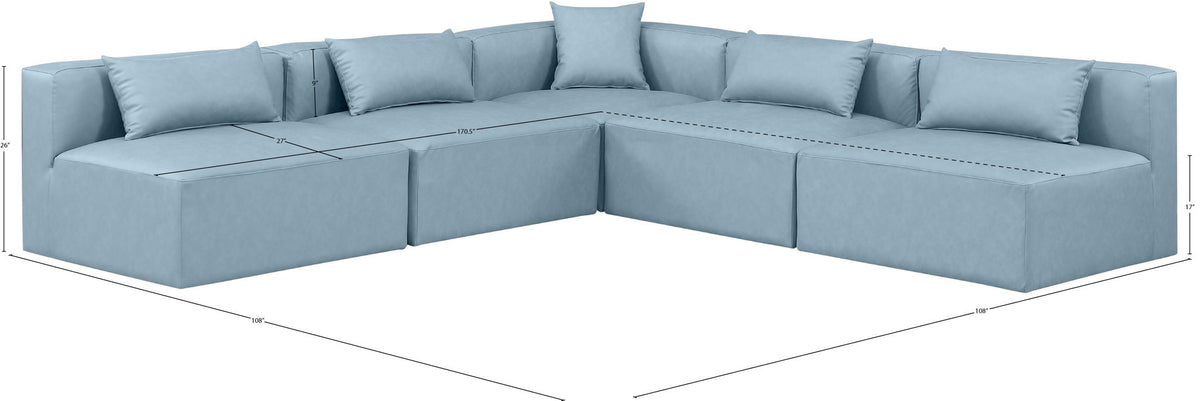 Cube - 5 Piece Modular Corner Armless Sectional