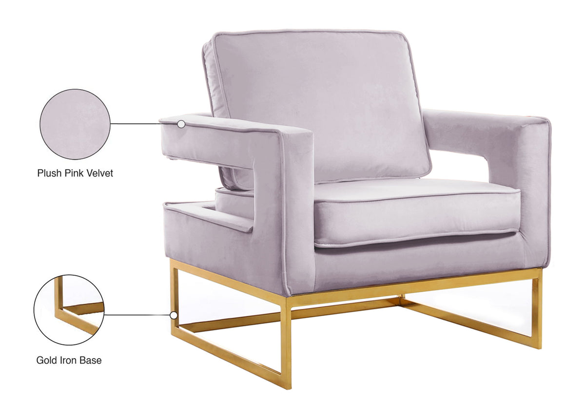 Noah - Accent Chair with Gold Legs