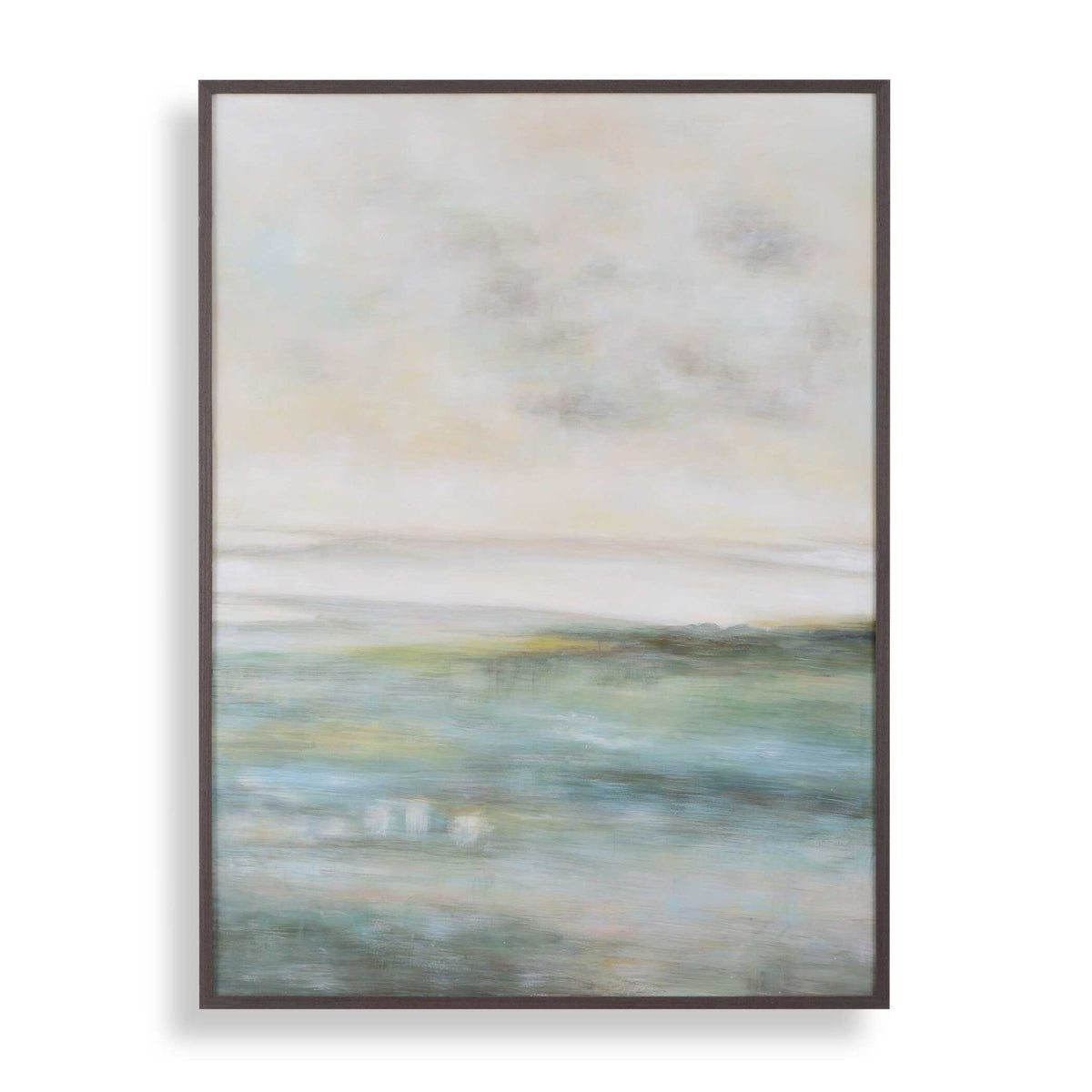 Awakening - Hand Painted Landscape Art - Blue / Brown / Green / White / Yellow