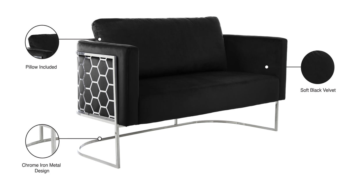 Casa - Loveseat with Chrome Legs