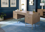 Sonnet - Sonnet Executive Desk - Dark Gray / Light Brown