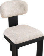 Timbra - Linen Textured Fabric Upholstered Dining Chair (Set of 2) - Black Base