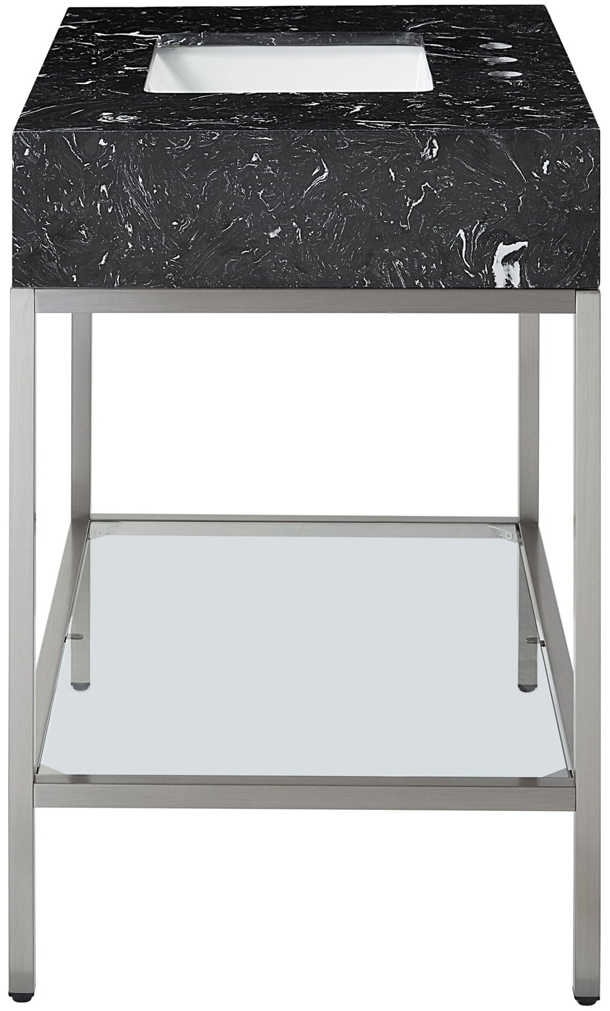 Marmo - Engineered Marble Bathroom Vanity With Chrome Base