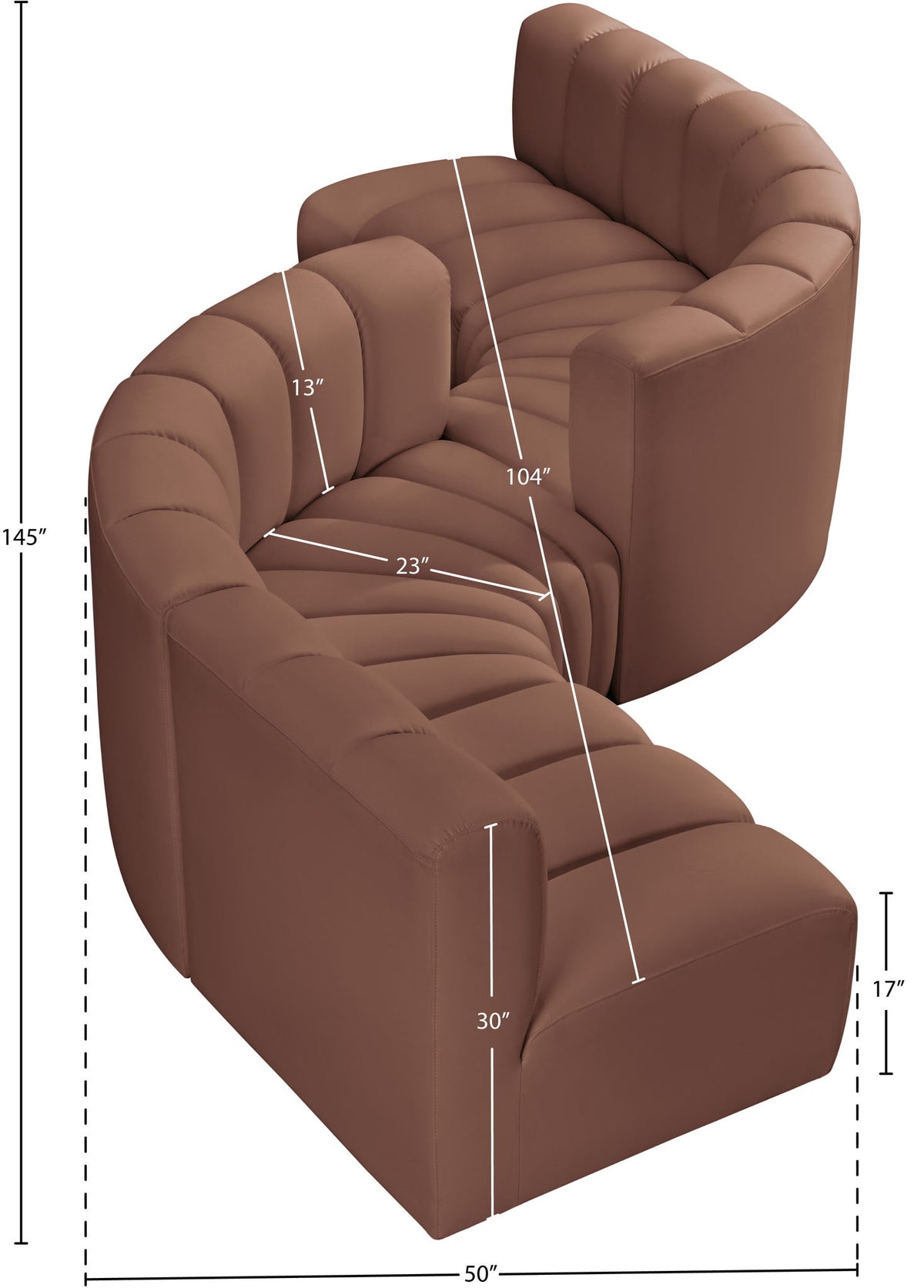 Arc - Faux Leather 6 Piece Modular Sofa