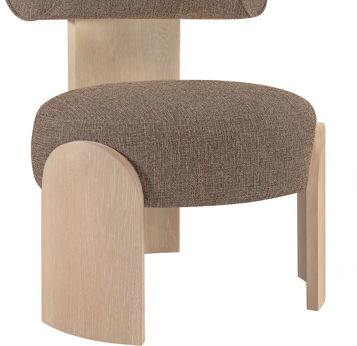 Calder - Linen Textured Fabric Upholstered Accent Chair - Painted Natural Base