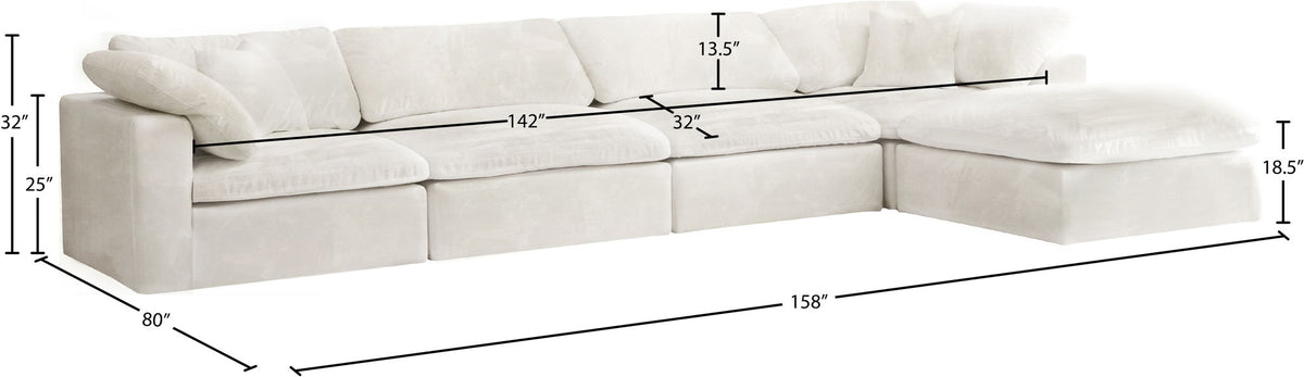 Cozy - 5 Piece Modular Sectional With Chaise
