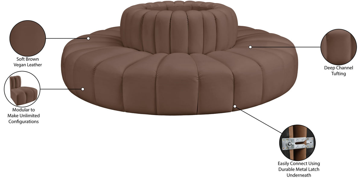 Arc - Faux Leather 8 Piece Round Modular Sofa