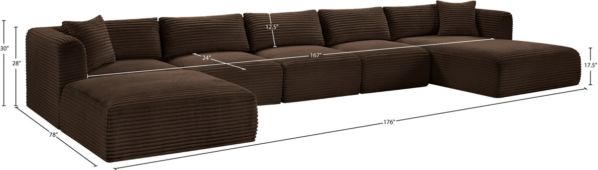 Shaggy - 6 Piece Modular Sectional With Chaise And Ottoman