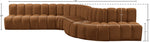 Arc - Velvet 7 Piece Modular Sofa - Saddle