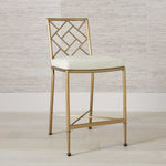 Fretwork - Counter Stool - Brass / White
