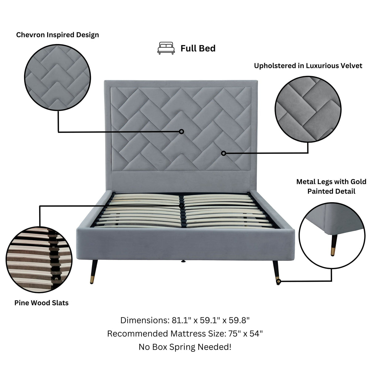 Manhattan Crosby - Upholstered Platform Bed