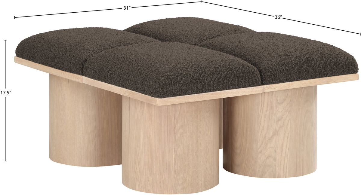 Pavilion - 4 Piece Modular Bench With Natural Base