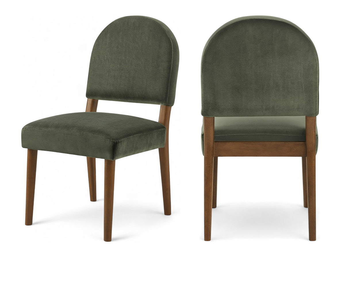Varinelle - Velvet Dining Chair (Set of 2) - Walnut Frame