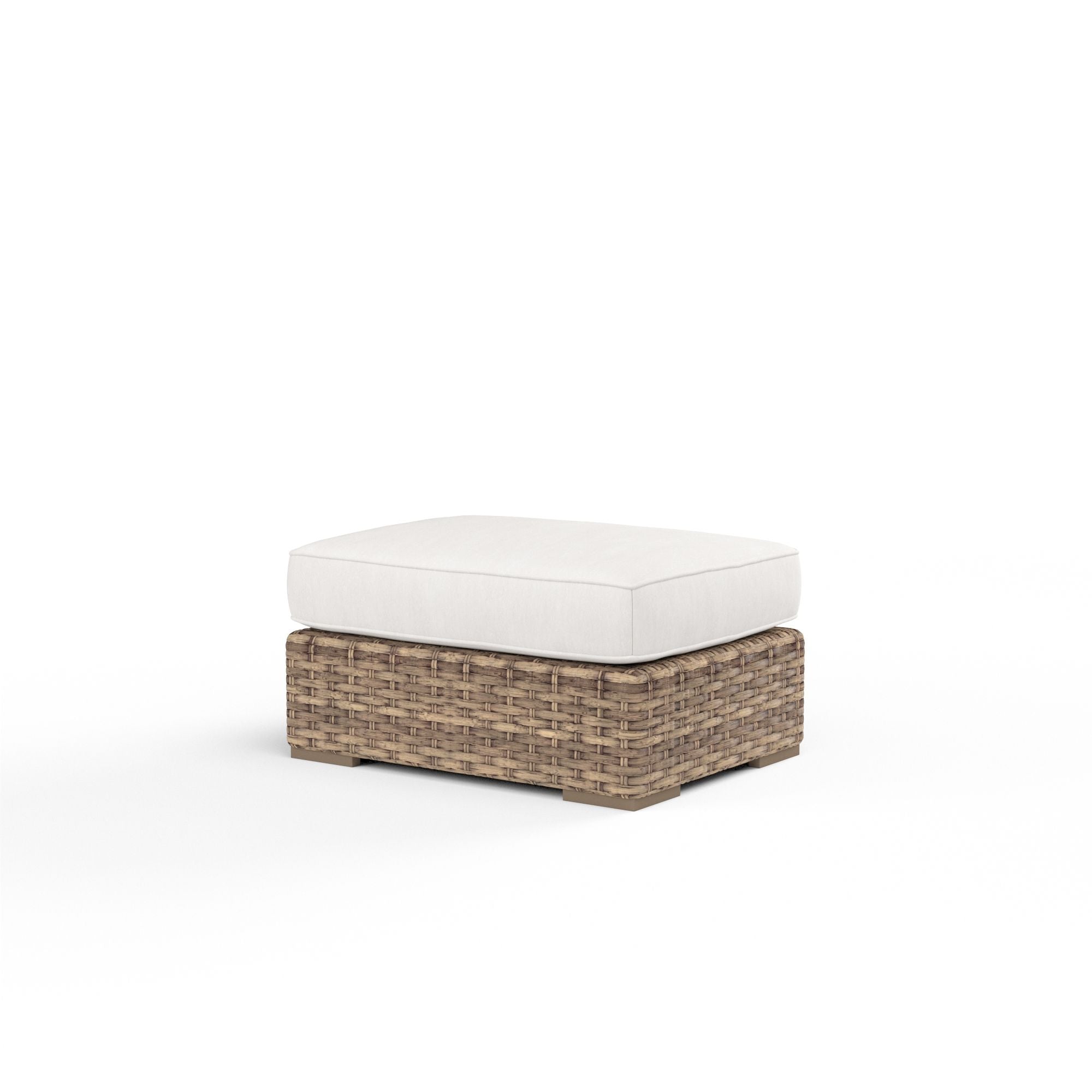 Havana - Ottoman, With Self Welt - Canvas Flax / Dark Brown