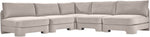 Hammond - Velvet Performance Fabric Upholstered 5 Piece Armless Sectional