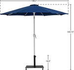 Fiji - Aluminum Patio Umbrella With Square Black And White Base