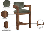 Sacha - Velvet Stool With Brown Base