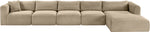 Shaggy - Fabric 5 Piece Modular Sectional With Chaise