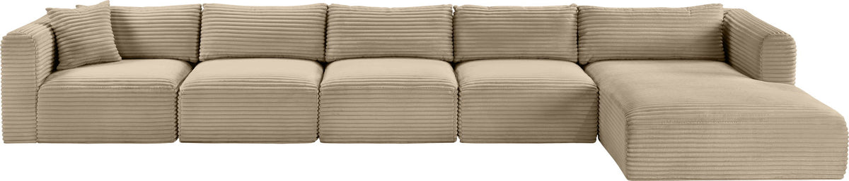 Shaggy - Fabric 5 Piece Modular Sectional With Chaise