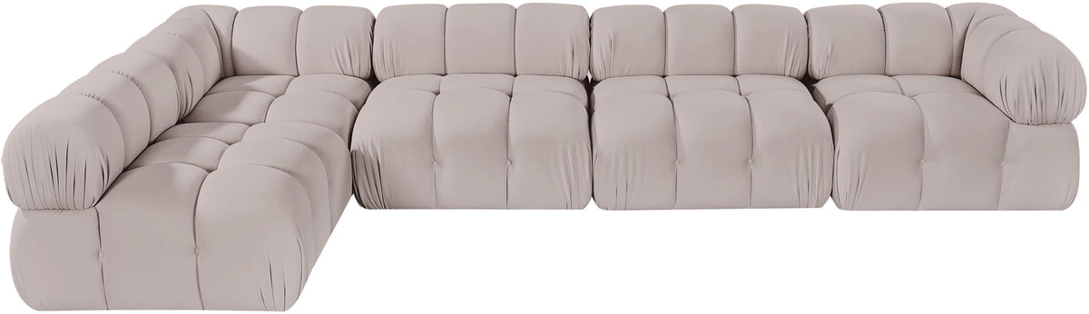 Orin - Velvet 5 Piece Modular Sectional