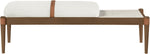 Nara - Linen Textured Fabric Upholstered Bench - Painted Brown Walnut
