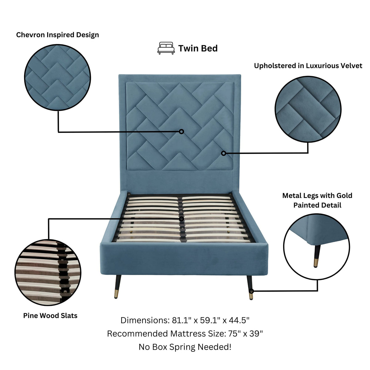 Manhattan Crosby - Upholstered Platform Bed