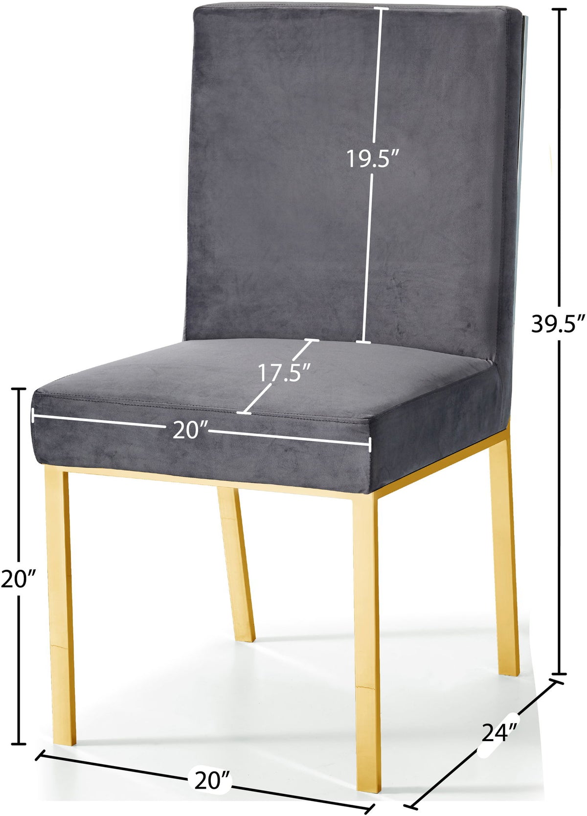 Opal - Dining Chair with Gold Legs (Set of 2)