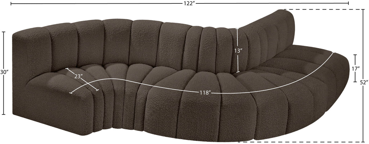 Arc - Boucle Fabric 5 Piece Modular Sofa
