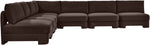 Hammond - Velvet Performance Fabric Upholstered 7 Piece Armless Sectional