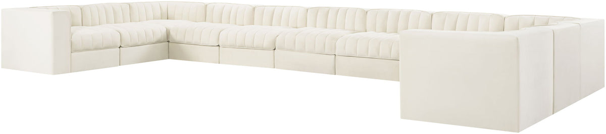 Rummi - Velvet Performance Fabric Upholstered 11 Piece Modular Sectional