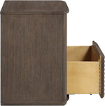 Morino - Oak Veneer And Solid Wood Nightstand - Brown