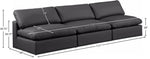 Comfy - Faux Leather Modular Armless Sofa 3 Seats