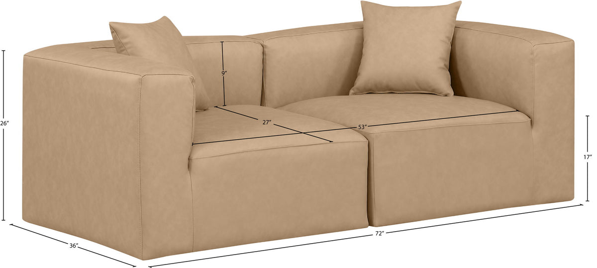 Cube - Modular 2 Piece Sofa - Tan