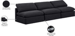 Indulge - Linen 3 Seat Modular Armless Sofa