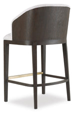 Curata - Upholstered Bar Stool - Dark Brown / Beige