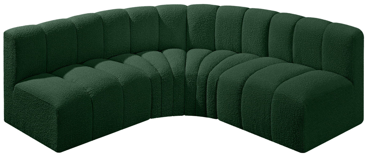 Arc - Boucle Fabric 4 Piece Corner Modular Sofa