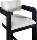 Sacha - Linen Stool With Black Base