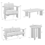 Ciela - 5-Piece Outdoor Sofa Lounge Set With Sintered Stone Tables - Gray / Dark Bronze
