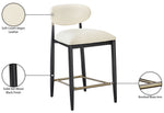 Riccio - Stool - Black And Gold Frame