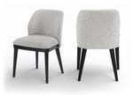 Valeo - Linen Textured Fabric Upholstered Dining Chair (Set of 2) - Painted Black Base