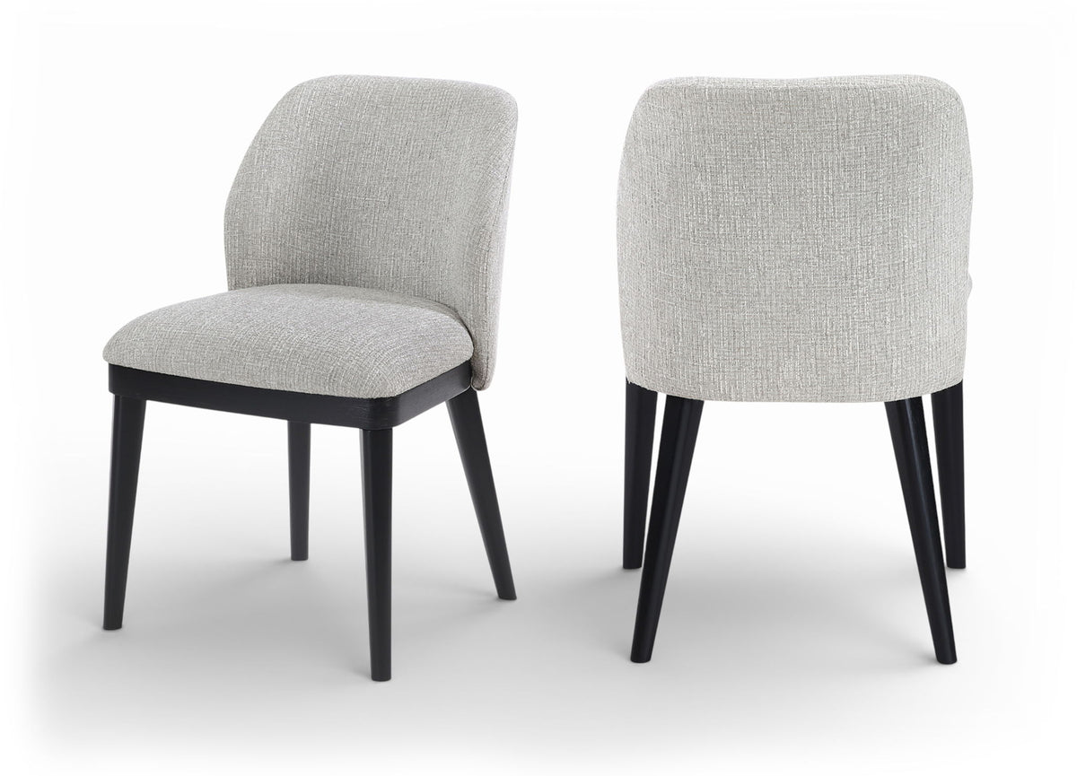 Valeo - Linen Textured Fabric Upholstered Dining Chair (Set of 2) - Painted Black Base