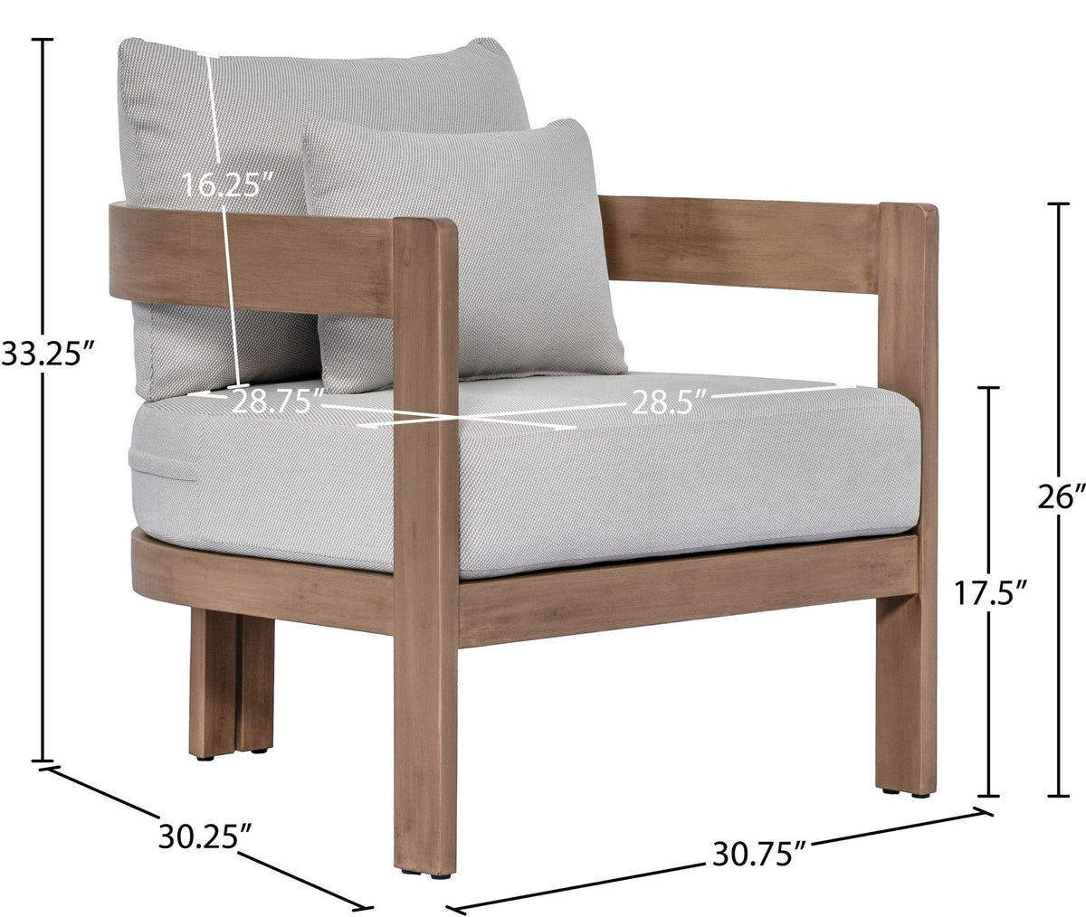 Newport - Water Resistant Fabric Upholstered Outdoor Patio Chair