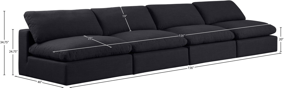 Comfy - Linen Modular Armless Sofa 4 Seats