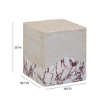 Brut - Concrete Indoor / Outdoor Side Table - Travertine & Breccia
