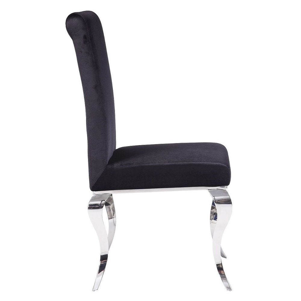 Fabiola - Side Chair (Set of 2) - Black Fabric & Stainless Steel