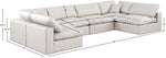 Comfy - 6 Piece Faux Leather Modular Armless Sectional
