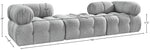 Ames - 3 Piece Boucle Modular Sofa With 1 Backless Seat